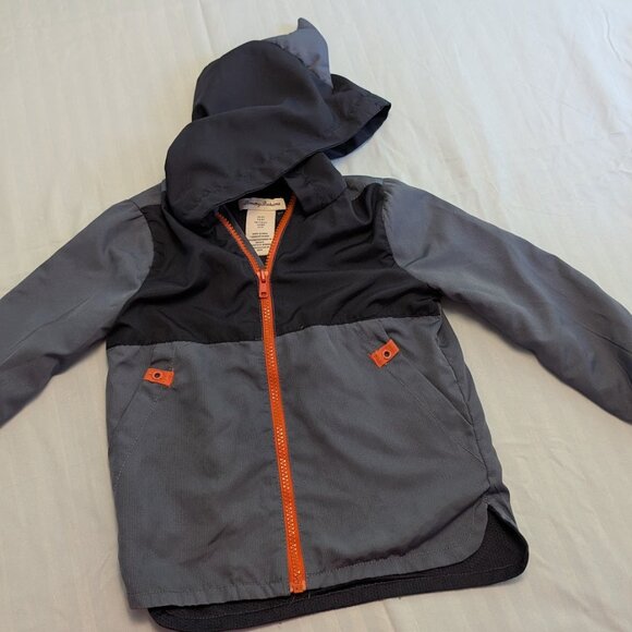 Tommy Bahama Kids Windbreaker 4T Hooded Jacket Two-Tone Orange Fall Winter Coat - Picture 1 of 4